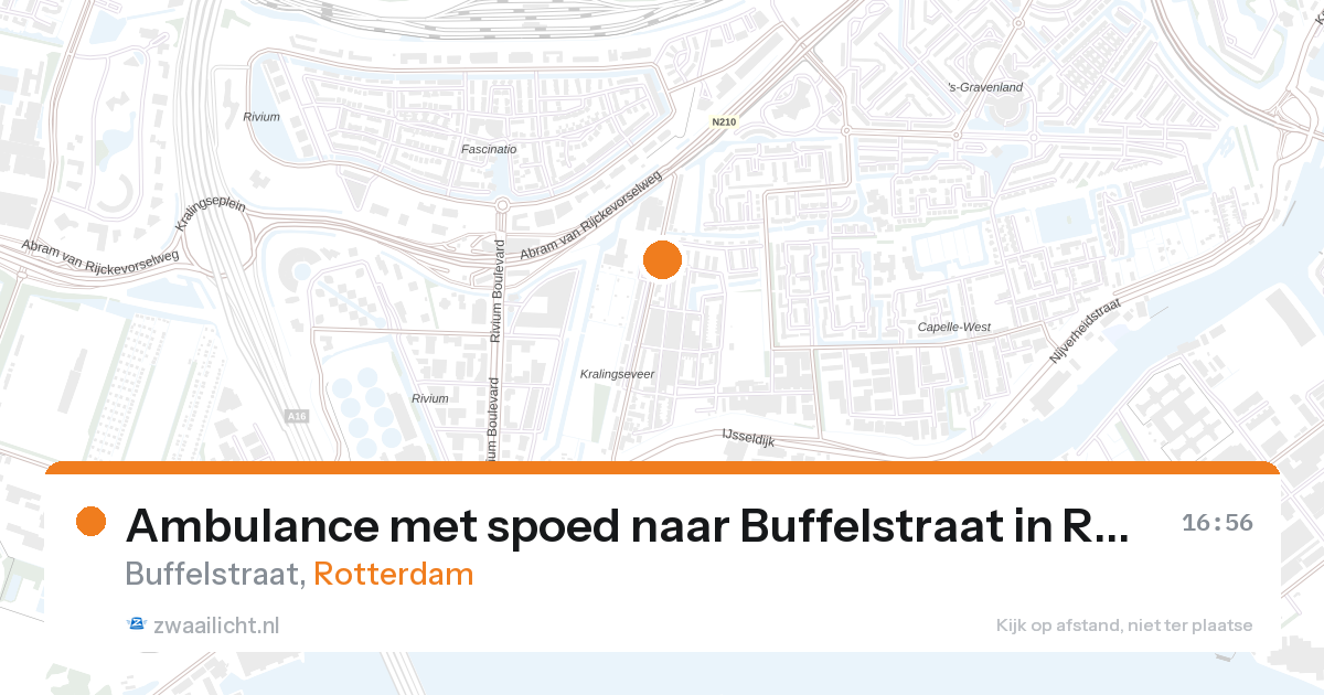 Ambulance met spoed naar Buffelstraat in Rotterdam — 27 aug 2026