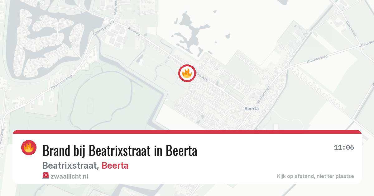 Brand bij Beatrixstraat in Beerta — 29 mrt 2026