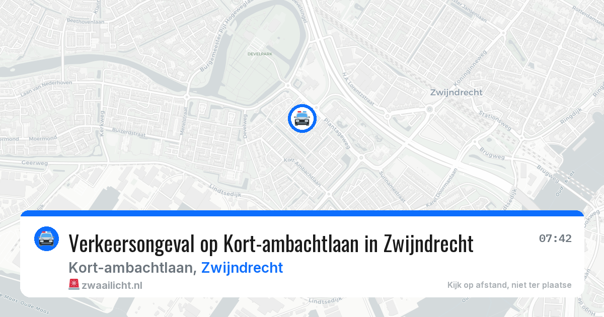 Verkeersongeval op Kort-ambachtlaan in Zwijndrecht — 16 apr 2026