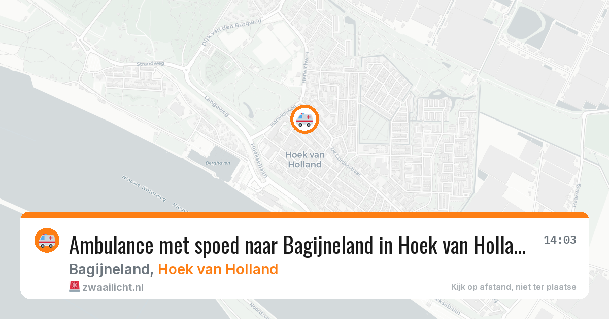 Ambulance met spoed naar Bagijneland in Hoek van Holland — 31 jul 2026
