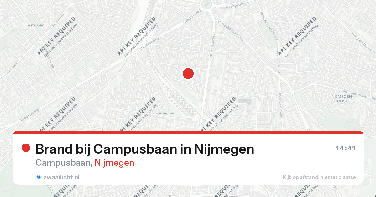 Brand bij Campusbaan in Nijmegen — 26 aug 2026