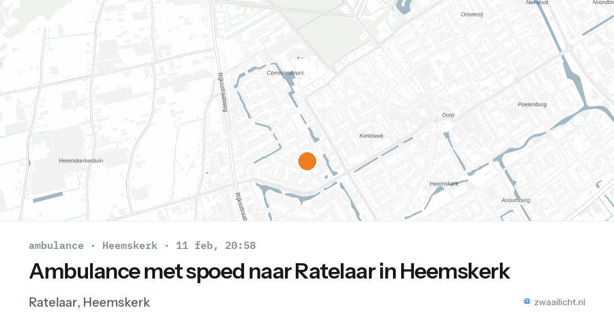Ambulance met spoed naar Ratelaar in Heemskerk — 11 feb 2026