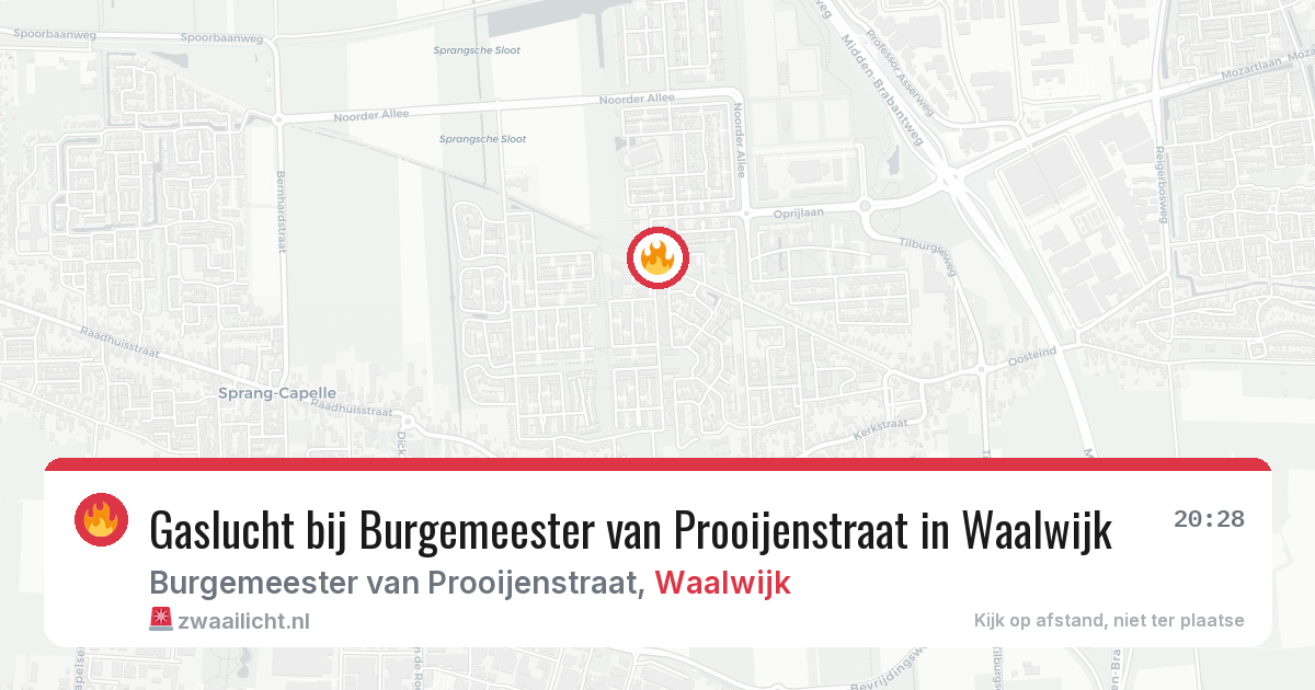 Gaslucht bij Burgemeester van Prooijenstraat in Waalwijk — 1 apr 2026