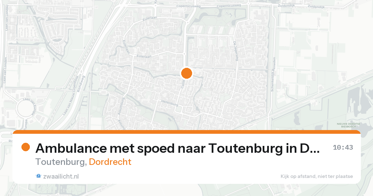 Ambulance met spoed naar Toutenburg in Dordrecht — 31 jan 2026