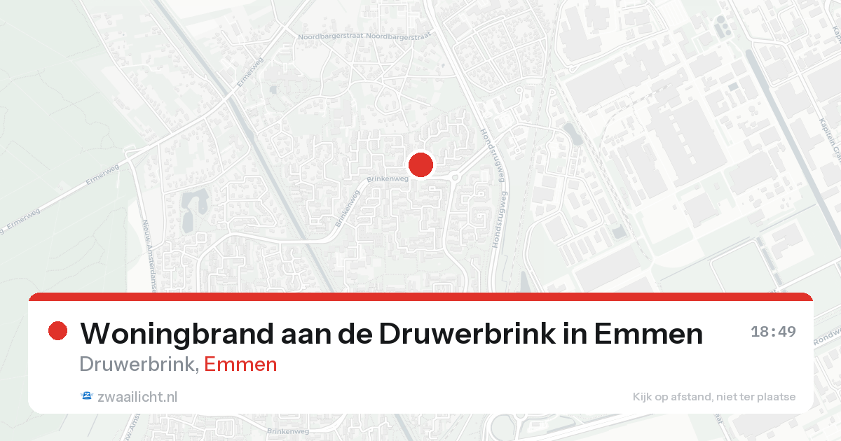 Woningbrand aan de Druwerbrink in Emmen — 25 aug 2026
