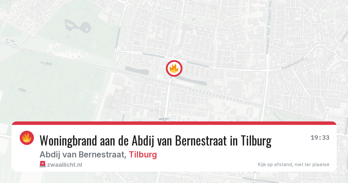 Woningbrand aan de Abdij van Bernestraat in Tilburg — 9 mei 2026
