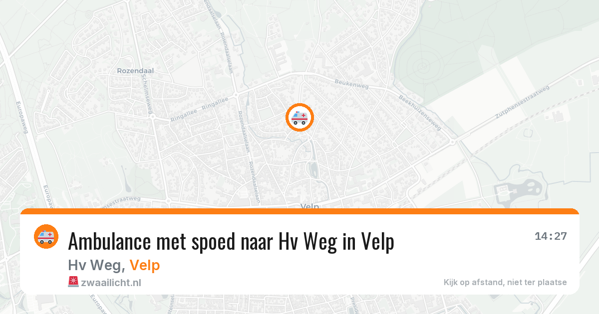 Ambulance met spoed naar Hv Weg in Velp — 23 mei 2026