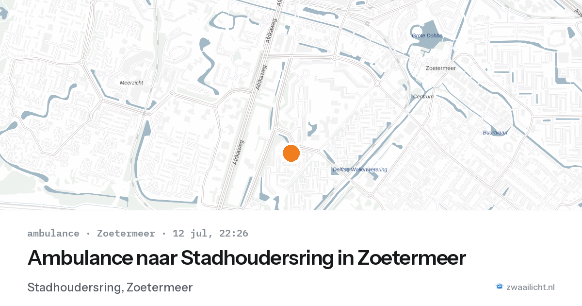 Ambulance naar Stadhoudersring in Zoetermeer — 12 jul 2026