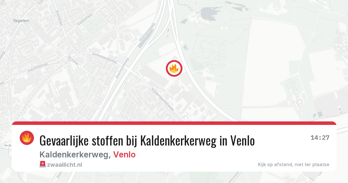 Gevaarlijke stoffen bij Kaldenkerkerweg in Venlo — 29 jan 2026