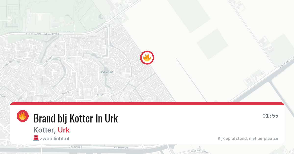 Brand bij Kotter in Urk — 15 mrt 2026
