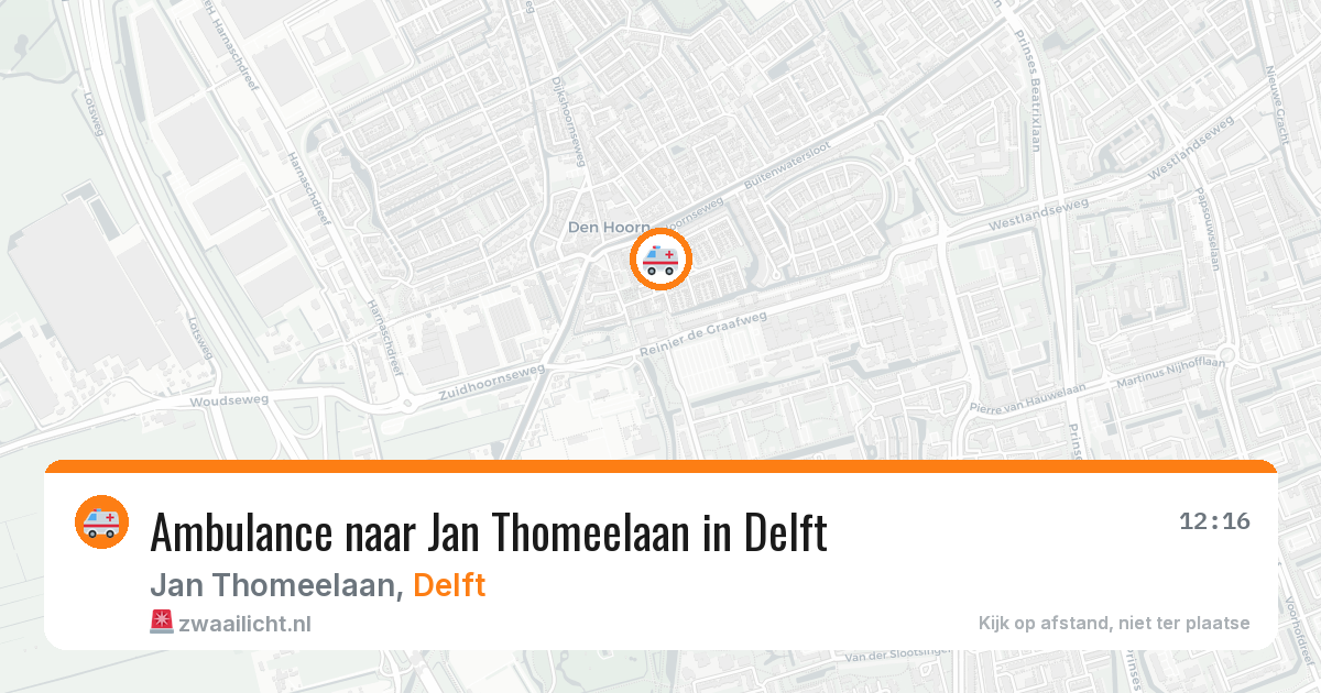Ambulance naar Jan Thomeelaan in Delft — 13 jul 2026