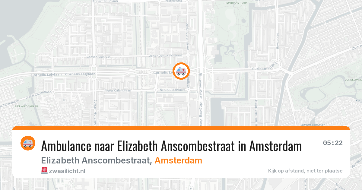 Ambulance naar Elizabeth Anscombestraat in Amsterdam — 26 mrt 2026