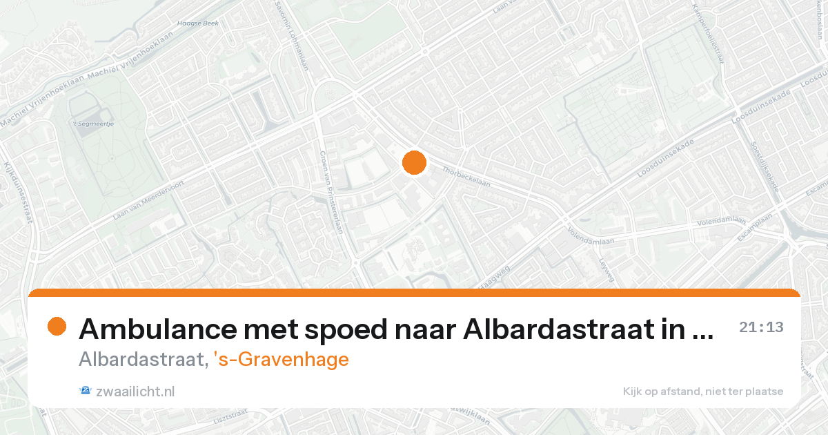 Ambulance met spoed naar Albardastraat in 's-Gravenhage — 16 aug 2026