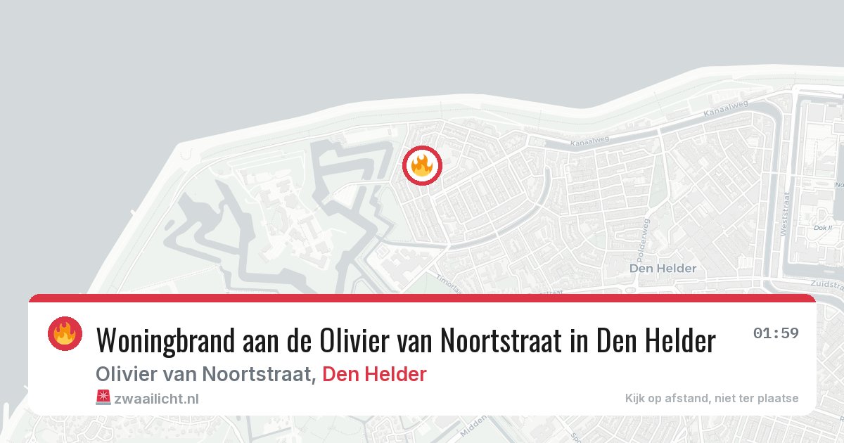 Woningbrand aan de Olivier van Noortstraat in Den Helder — 9 feb 2026