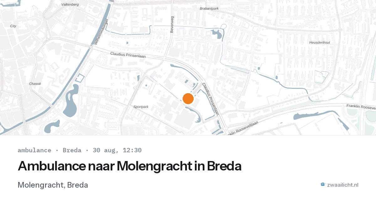 Ambulance naar Molengracht in Breda — 30 aug 2026