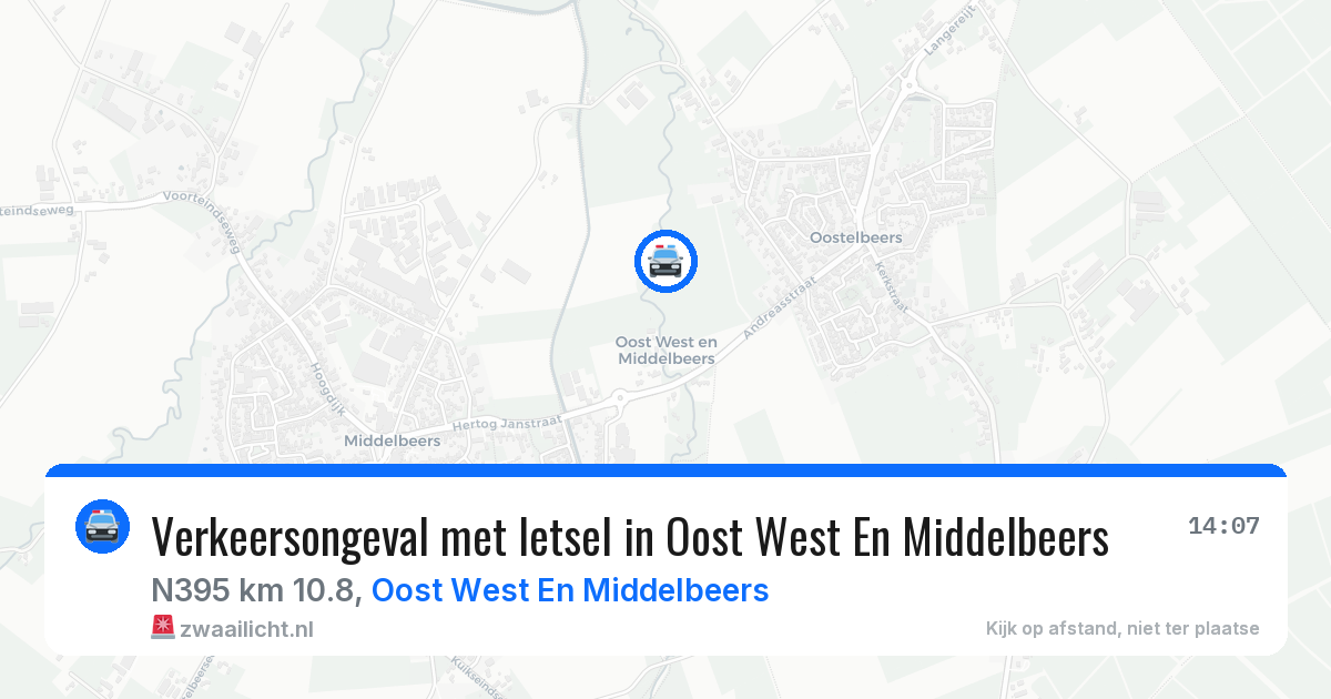 Verkeersongeval met letsel in Oost West En Middelbeers — 26 apr 2026