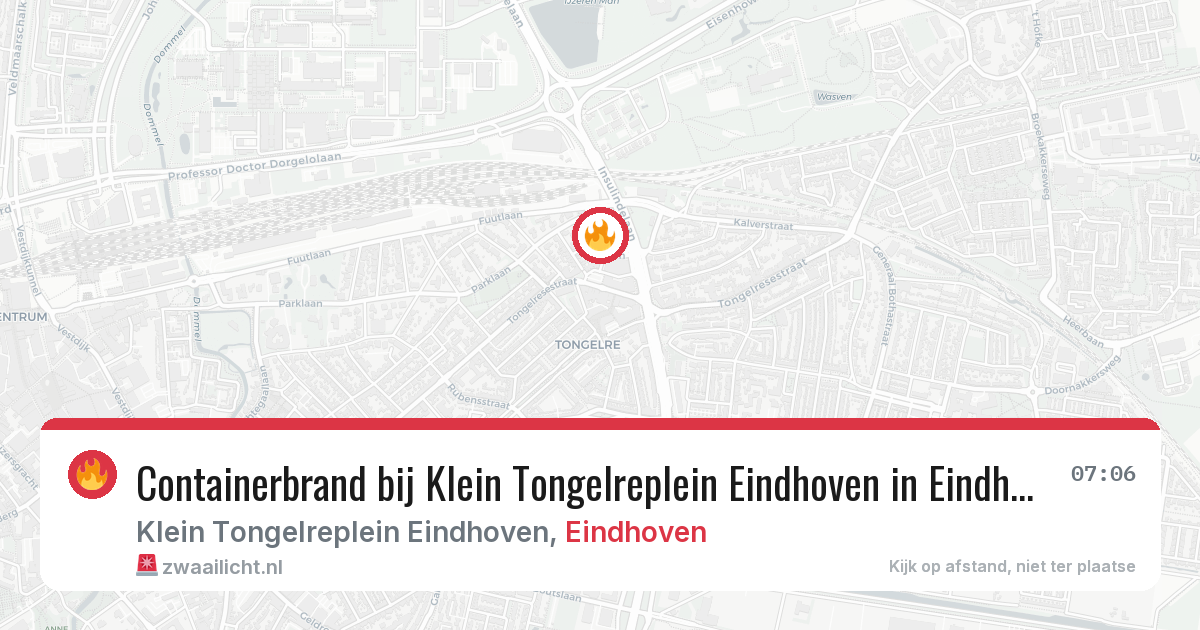 Containerbrand bij Klein Tongelreplein Eindhoven in Eindhoven — 4 aug 2026