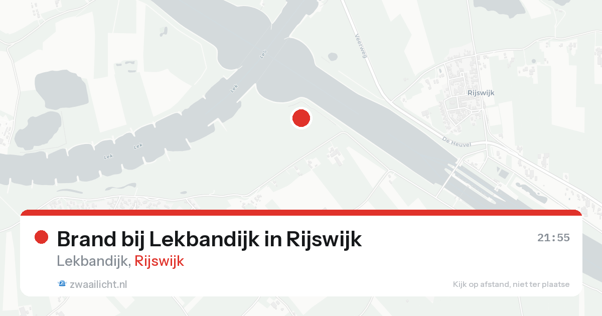 Brand bij Lekbandijk in Rijswijk — 18 aug 2026