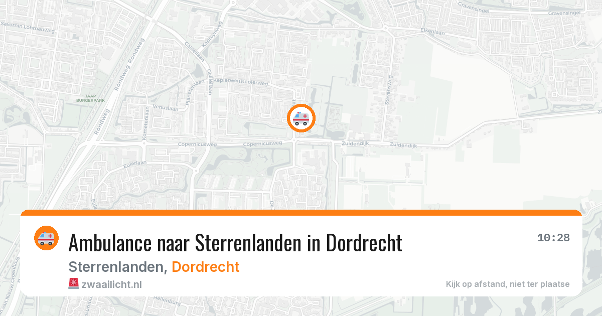 Ambulance naar Sterrenlanden in Dordrecht — 13 aug 2026