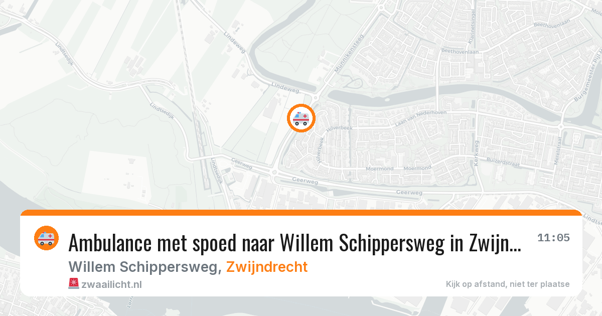 Ambulance met spoed naar Willem Schippersweg in Zwijndrecht — 3 jul 2026