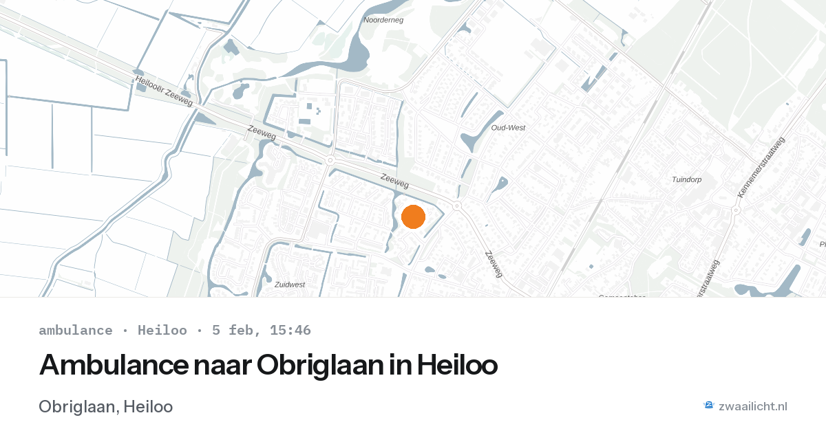 Ambulance naar Obriglaan in Heiloo — 5 feb 2026
