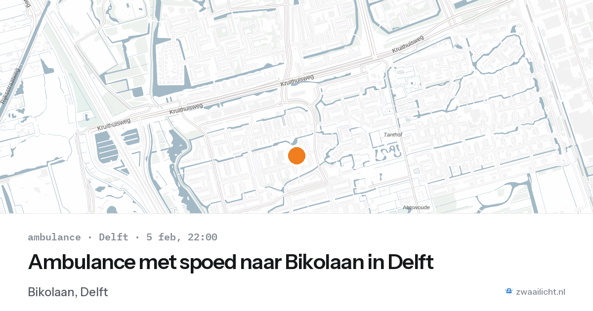 Ambulance met spoed naar Bikolaan in Delft — 5 feb 2026