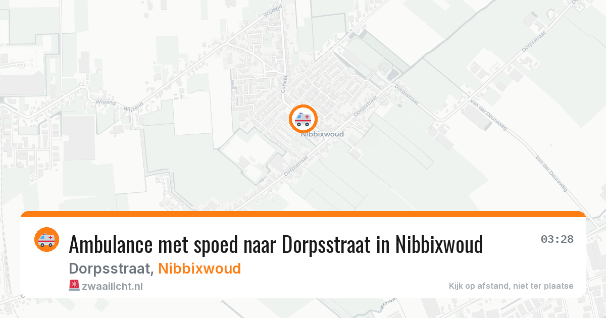Ambulance met spoed naar Dorpsstraat in Nibbixwoud — 3 aug 2026