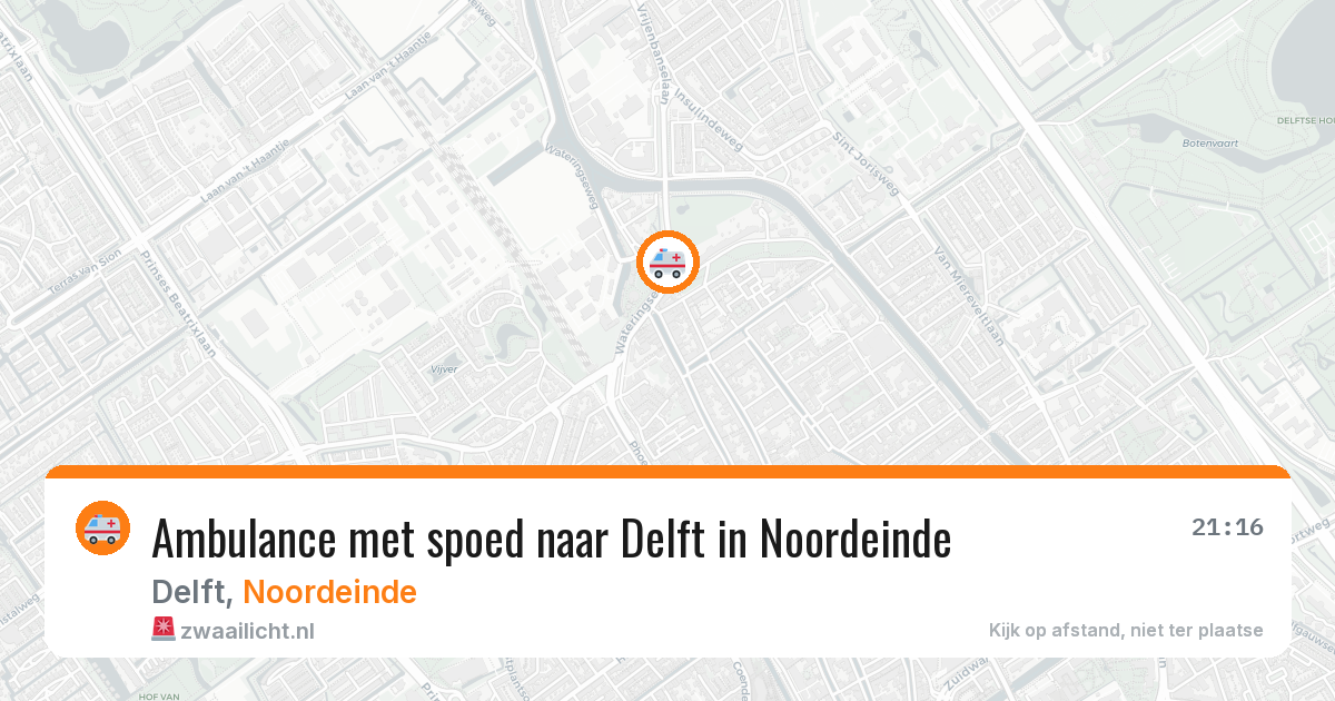 Ambulance met spoed naar Delft in Noordeinde — 8 aug 2026