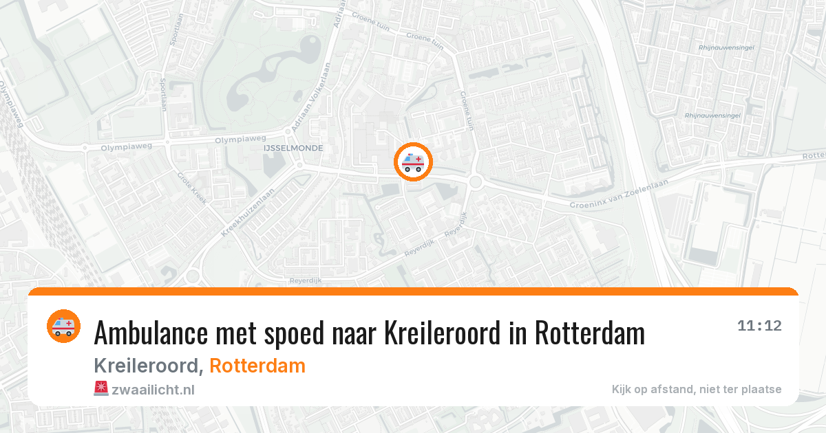Ambulance met spoed naar Kreileroord in Rotterdam — 3 aug 2026
