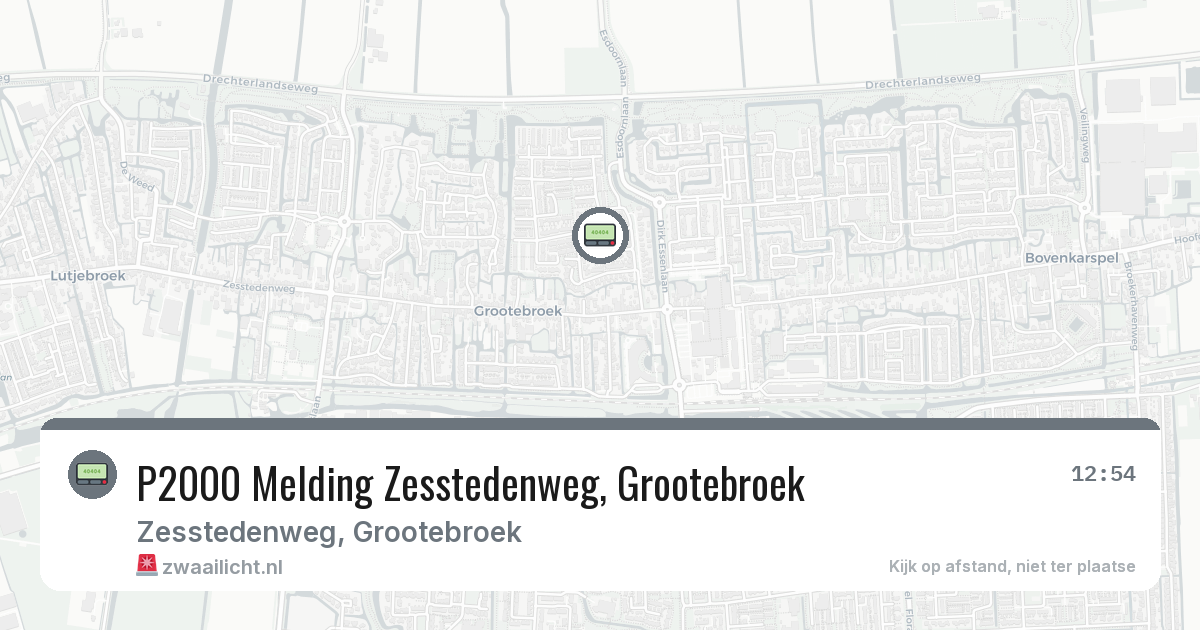 P2000 Melding Zesstedenweg, Grootebroek — 23 jul 2026