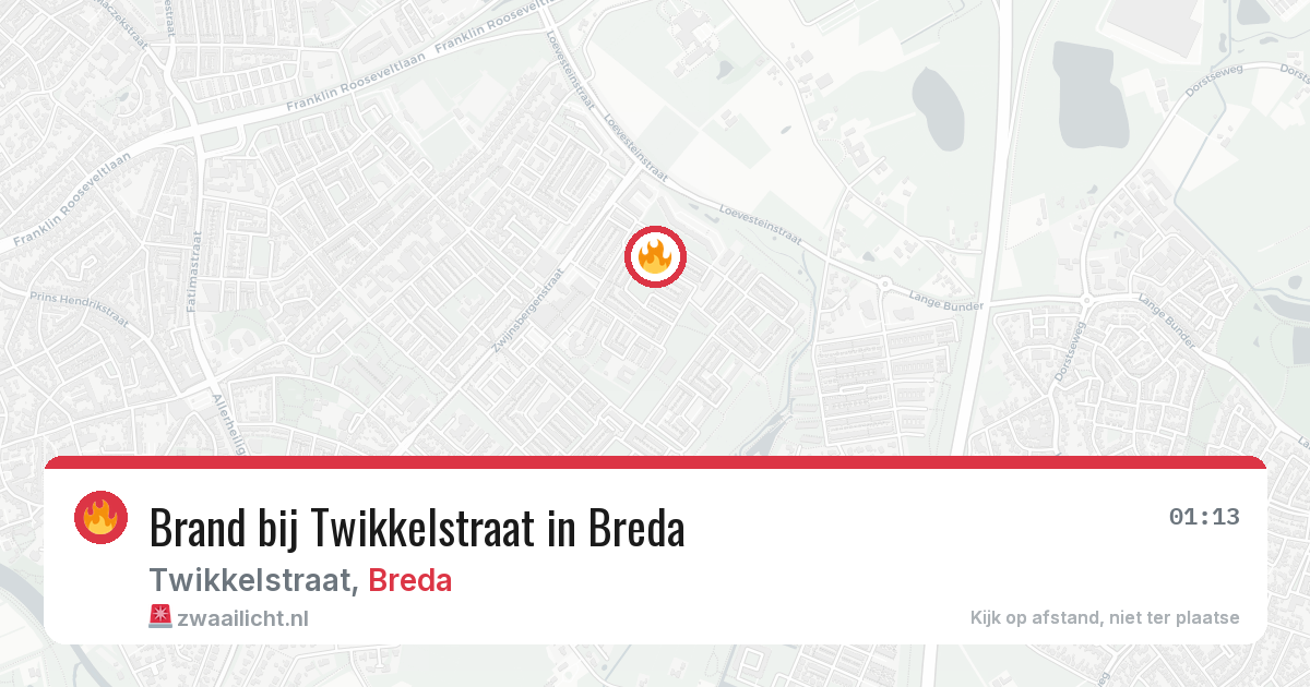 Brand bij Twikkelstraat in Breda — 3 aug 2026