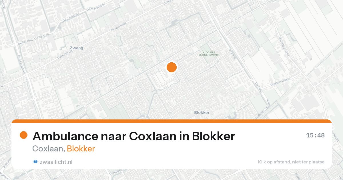 Ambulance naar Coxlaan in Blokker — 22 aug 2026
