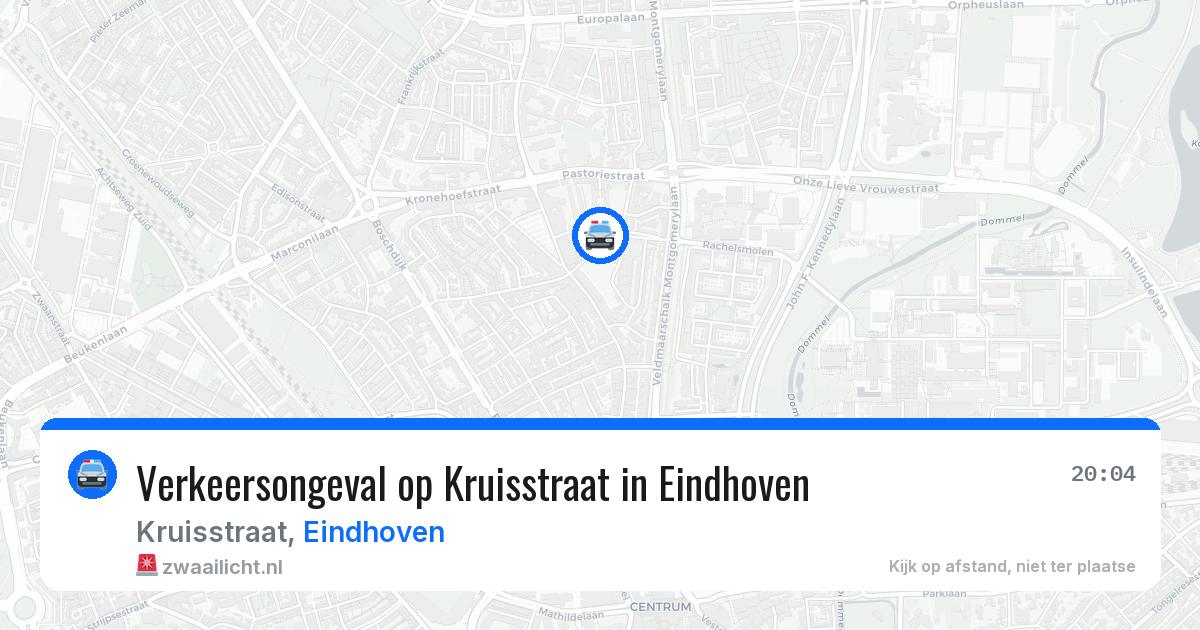 Verkeersongeval op Kruisstraat in Eindhoven — 5 aug 2026