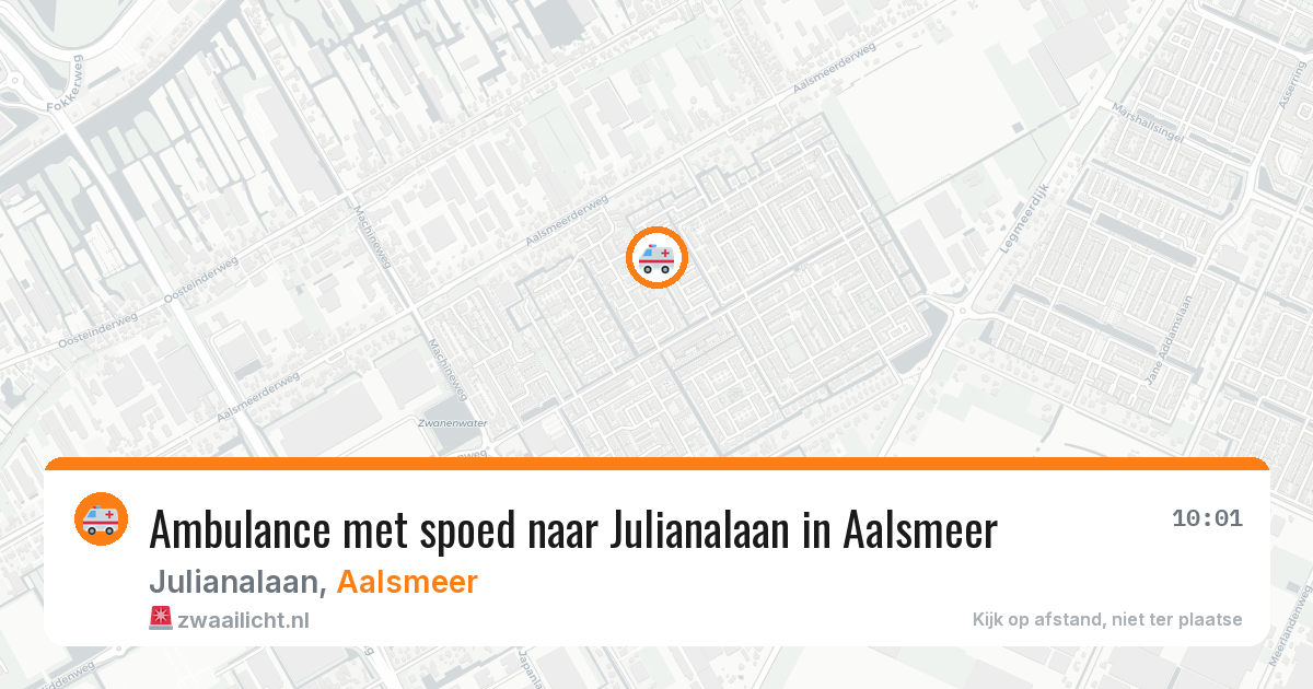 Ambulance met spoed naar Julianalaan in Aalsmeer — 16 apr 2026