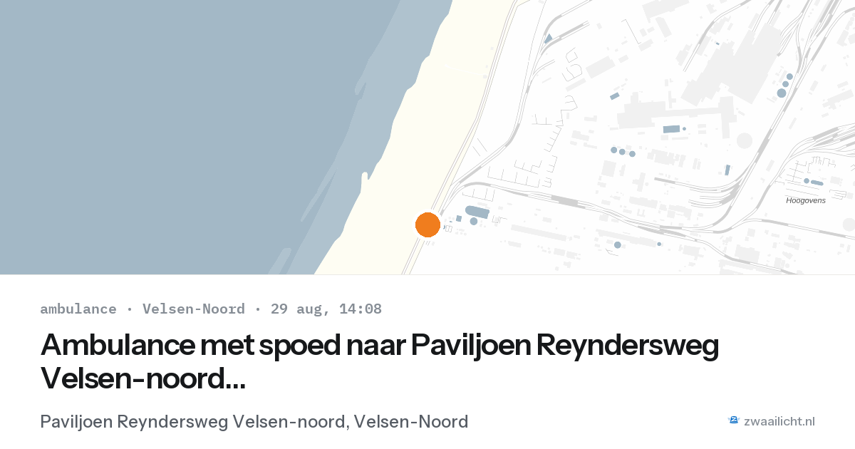 Ambulance met spoed naar Paviljoen Reyndersweg Velsen-noord in Velsen-Noord — 29 aug 2026