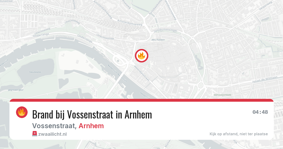 Brand bij Vossenstraat in Arnhem — 12 aug 2026