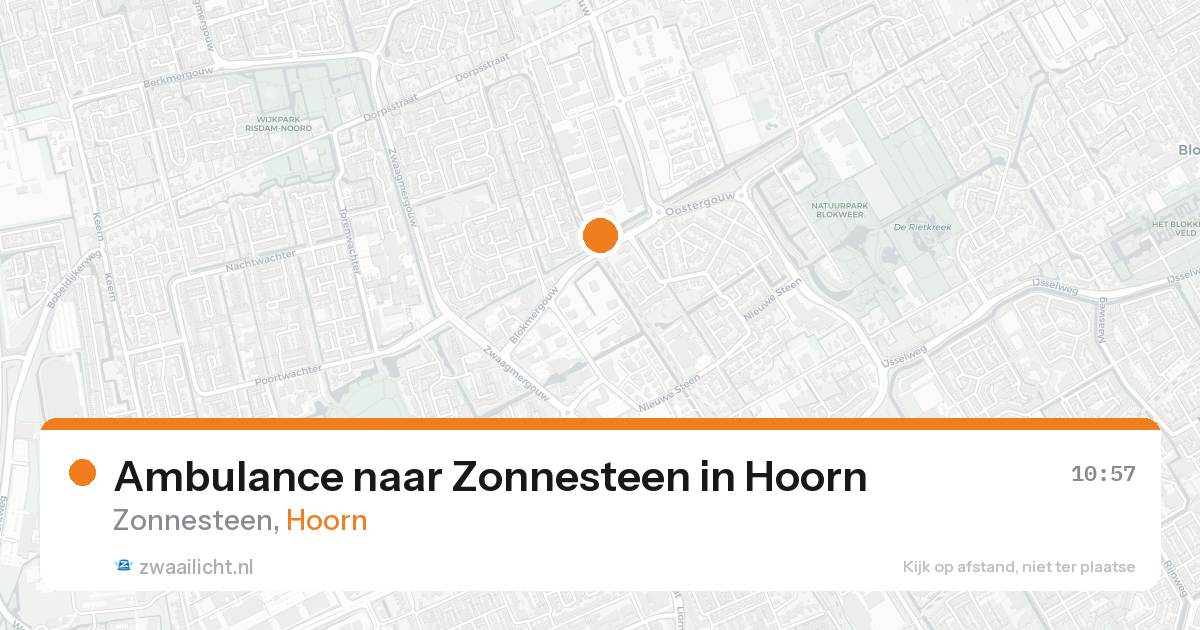 Ambulance naar Zonnesteen in Hoorn — 18 aug 2026