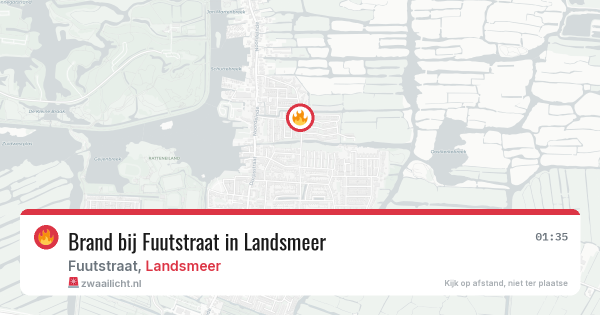 Brand bij Fuutstraat in Landsmeer — 12 aug 2026