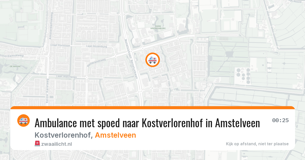 Ambulance met spoed naar Kostverlorenhof in Amstelveen — 27 apr 2026