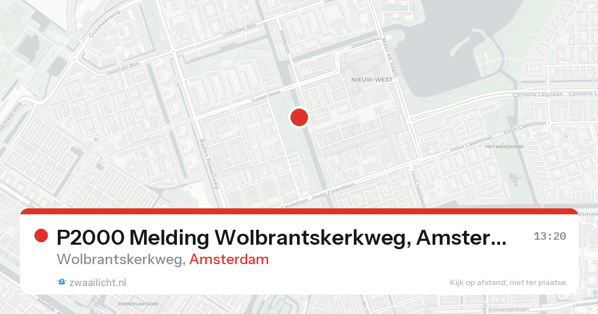 P2000 Melding Wolbrantskerkweg, Amsterdam — 7 feb 2026