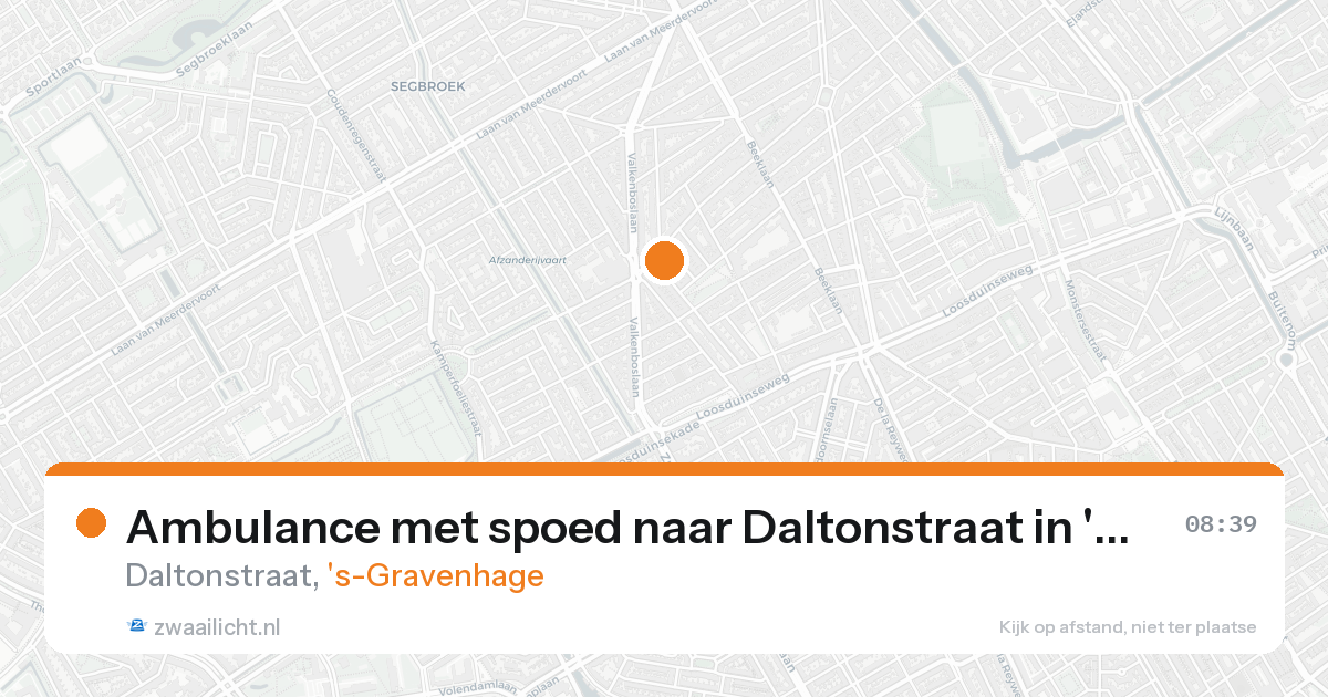 Ambulance met spoed naar Daltonstraat in 's-Gravenhage — 26 aug 2026