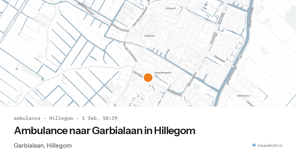 Ambulance naar Garbialaan in Hillegom — 1 feb 2026