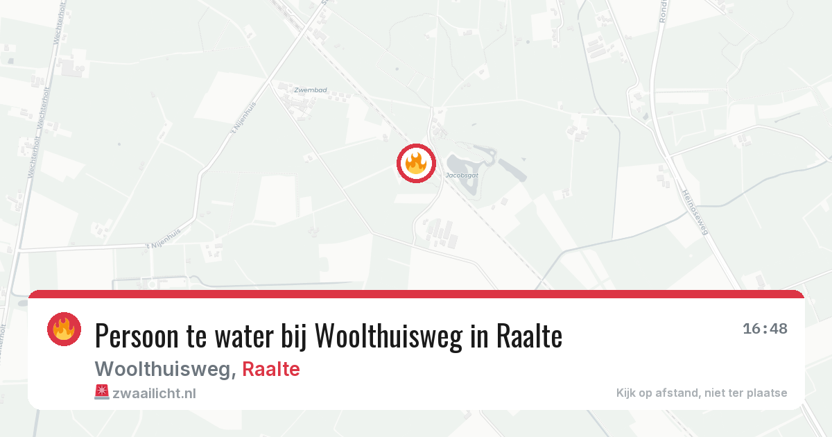 Persoon te water bij Woolthuisweg in Raalte — 16 jul 2026