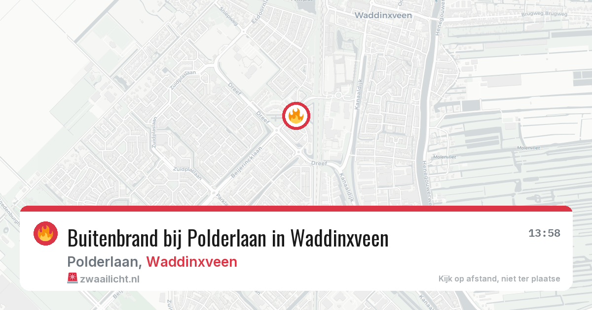 Buitenbrand bij Polderlaan in Waddinxveen — 24 mrt 2026