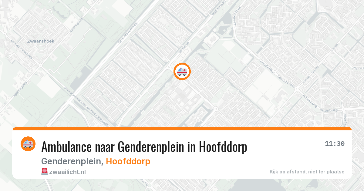 Ambulance naar Genderenplein in Hoofddorp — 23 mrt 2026