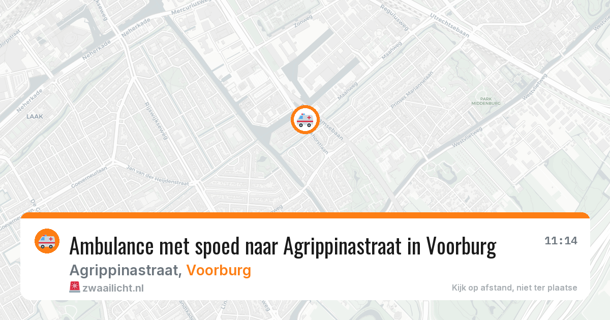 Ambulance met spoed naar Agrippinastraat in Voorburg — 29 jul 2026