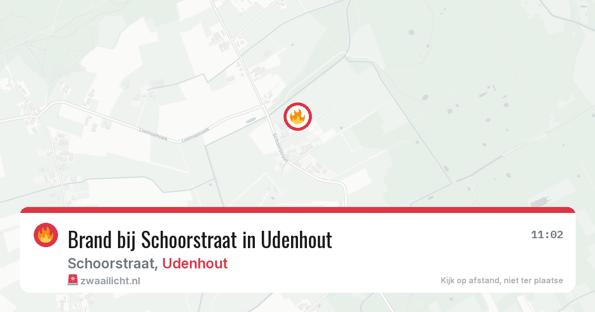 Brand bij Schoorstraat in Udenhout — 3 aug 2026