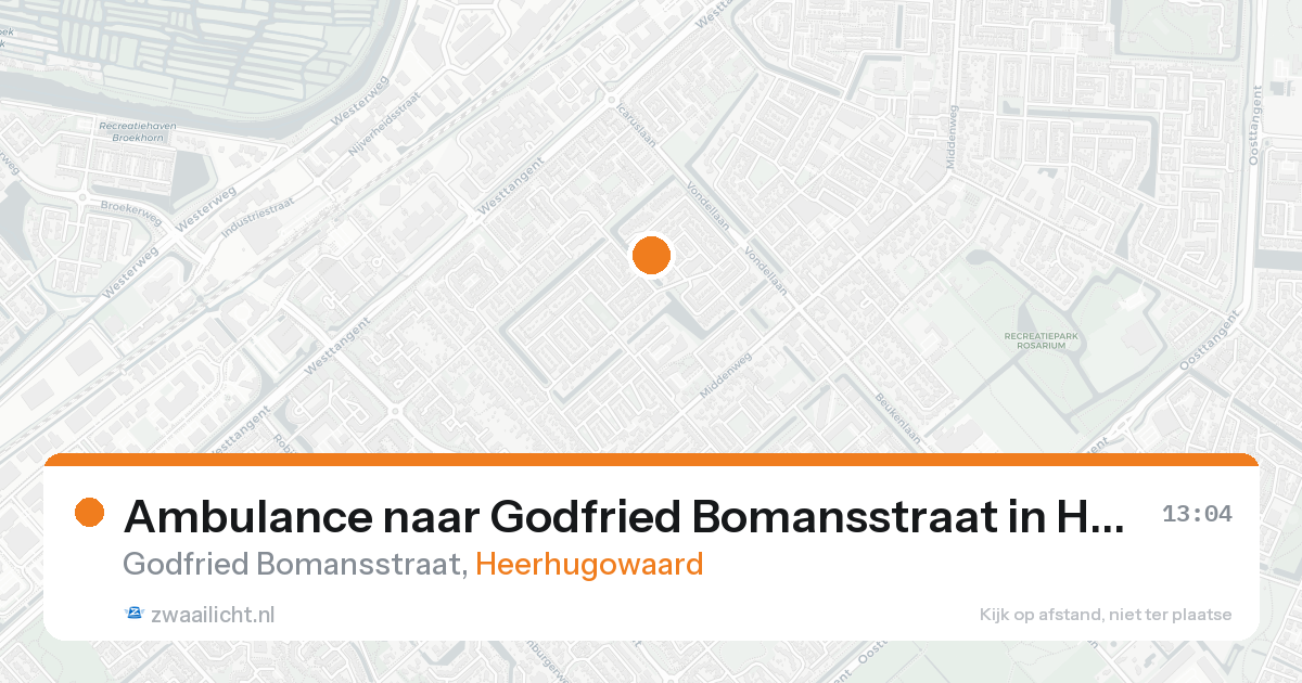 Ambulance naar Godfried Bomansstraat in Heerhugowaard — 17 aug 2026
