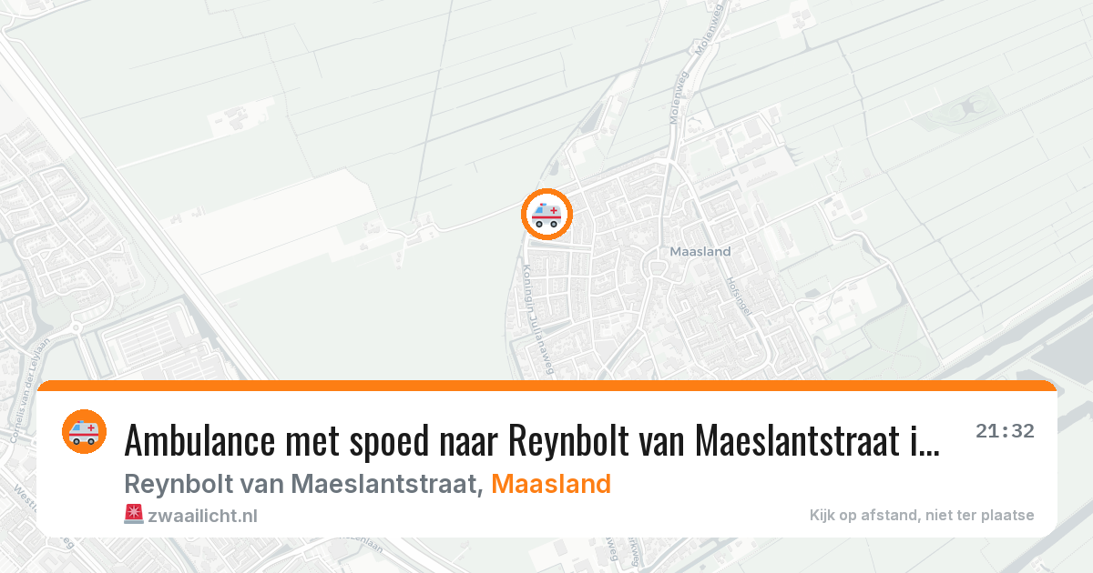 Ambulance met spoed naar Reynbolt van Maeslantstraat in Maasland — 13 aug 2026