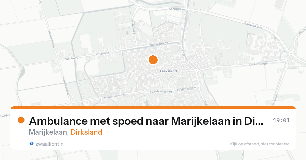 Ambulance met spoed naar Marijkelaan in Dirksland — 22 aug 2026